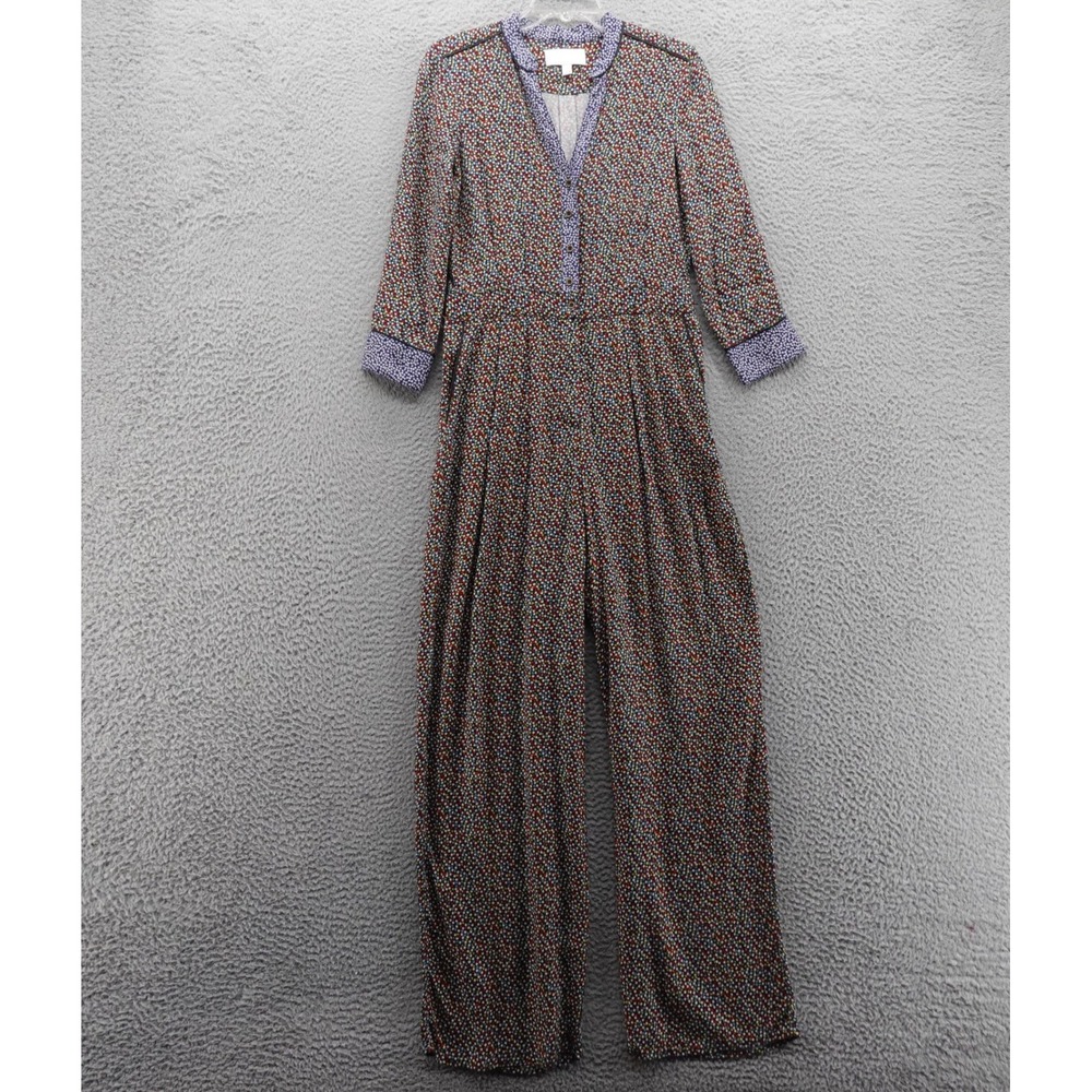 Anthropologie Ett:Twa Christene Silken Jumpsuit 4 Multicolor V Neck‎ Womens